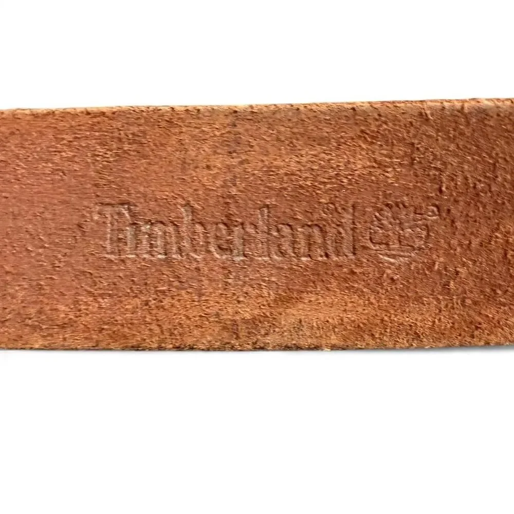 Timberland Men’s Size 34 Brown Leather Belt 1.25” Width Casual Workwear Belt